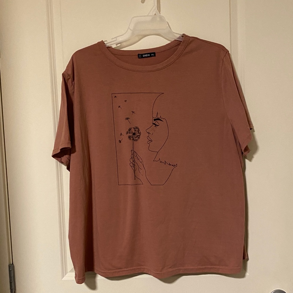 👓 Girl Blowing Flower Mocha-colored Tee 👓